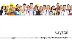  Presentation with community health nursing - Cool new presentation theme with community health nursing - large group of smiling workers backdrop and a white colored foreground