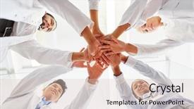  Presentation with team health - Beautiful slides featuring community health nursing - students stack hands togehter backdrop and a lemonade colored foreground