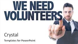  Presentation with community - Audience pleasing slide set consisting of community helpers - business man pointing the text backdrop and a white colored foreground