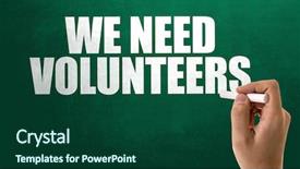  Presentation with hydrotherapy for special need - Slides having community helpers - we need volunteers background and a forest green colored foreground