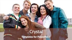  Presentation with community - PPT layouts consisting of community life - happy group of friends smiling background and a  colored foreground