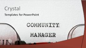  Presentation with community - Slide set consisting of community-manager-phrase-written background and a white colored foreground