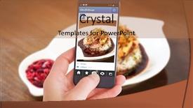  Presentation with hand holding puzzle piece - Colorful slide deck enhanced with community mobilization course - female hand holding a smartphone backdrop and a coral colored foreground