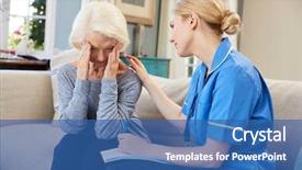  Presentation with community health - Audience pleasing slides consisting of community nurse visits senior woman backdrop and a ocean colored foreground