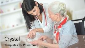  Presentation with old lady cartoon - Beautiful presentation featuring community nursing - talking old lady through her backdrop and a soft green colored foreground