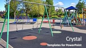 Presentation with children safety - Colorful presentation enhanced with free safety kids - children playground backdrop and a dark gray colored foreground