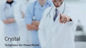  Presentation with community - PPT theme enhanced with community physicians - experienced doctor showing forward background and a light blue colored foreground