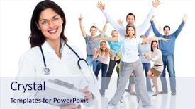  Presentation with doctor family - Beautiful slide deck featuring community practice - family doctor woman health care backdrop and a lemonade colored foreground