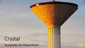  Presentation with water reservoir - PPT theme enhanced with community public water tower background and a  colored foreground