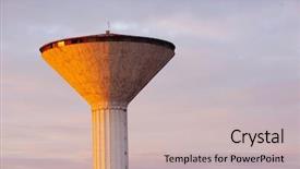  Presentation with water reservoir - Amazing presentation theme having community public water tower backdrop and a soft green colored foreground