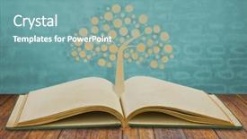  Presentation with old book - Slide deck having  background and a  colored foreground