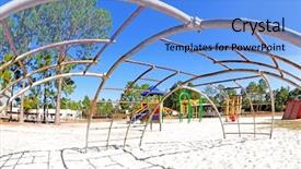  Presentation with wide - Amazing PPT theme having healthy communities - wide angle view fron underneath backdrop and a light blue colored foreground