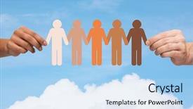  Presentation with people unity - Beautiful presentation theme featuring community unity people and support backdrop and a light blue colored foreground