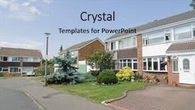  Presentation with community - PPT theme featuring community worker - english street background and a  colored foreground