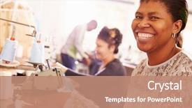  Presentation with sewing - Beautiful theme featuring community workshop south africa backdrop and a coral colored foreground