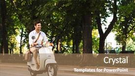  Presentation with young business man - Audience pleasing presentation theme consisting of commute - image of a handsome young backdrop and a coral colored foreground