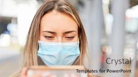  Presentation with commuter - PPT layouts enhanced with commuter-or-passerby-with-face background and a soft green colored foreground