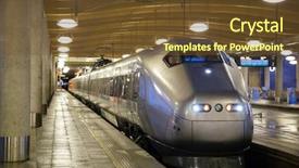  Presentation with commuter - Cool new presentation with commuter train at metro station backdrop and a tawny brown colored foreground