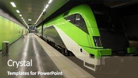  Presentation with commuter - Beautiful presentation featuring commuter train puts on rail backdrop and a violet colored foreground