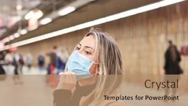  Presentation with commuter - Cool new theme with commuter-with-face-mask backdrop and a coral colored foreground