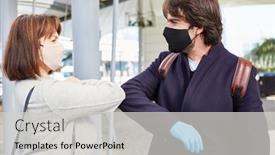  Presentation with rush hour - Theme enhanced with commuters-in-rush-hour background and a light gray colored foreground