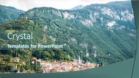  Presentation with mountains - Colorful PPT theme enhanced with como-lake-varenna-town backdrop and a ocean colored foreground