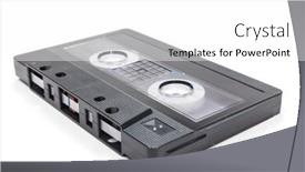  Presentation with tape audio - Presentation design consisting of compact audio cassette tape on a white background background and a white colored foreground