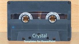  Presentation with tape audio - Cool new PPT theme with compact-audio-cassette-tape backdrop and a ocean colored foreground