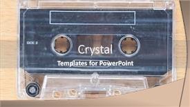  Presentation with tape audio - Beautiful PPT layouts featuring compact-cassette-audio-tape backdrop and a gray colored foreground