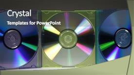  Presentation with case - Audience pleasing presentation theme consisting of compact disk - blank cd jewel case fill backdrop and a dark gray colored foreground