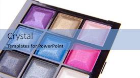 Presentation with white - Presentation enhanced with compact-eyeshadow-palette-isolated background and a light blue colored foreground