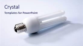  Presentation with alternative energy idea light bulb - Amazing slide set having compact flourescent lamp - energy saving fluorescent light bulb backdrop and a sky blue colored foreground
