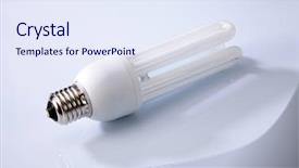  Presentation with light bulb - Presentation design with compact flourescent lamp - energy saving fluorescent light bulb background and a sky blue colored foreground