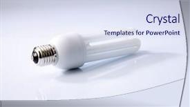  Presentation with alternative energy idea light bulb - Colorful presentation design enhanced with compact flourescent lamp - energy saving fluorescent light bulb backdrop and a sky blue colored foreground