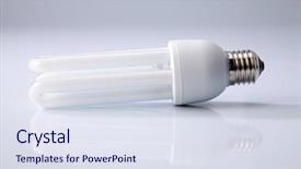  Presentation with light bulb - PPT layouts with compact flourescent lamp - energy saving fluorescent light bulb background and a sky blue colored foreground
