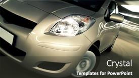  Presentation with driving - Slide deck consisting of compact-hatchback-closeup-driving-fast background and a dark gray colored foreground