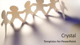  Presentation with doll paper - Cool new slide deck with cooperative - team of paper doll people backdrop and a light gray colored foreground