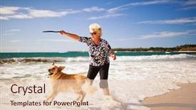  Presentation with happy birthday gold - Beautiful slides featuring company activities - happy woman playing backdrop and a lemonade colored foreground