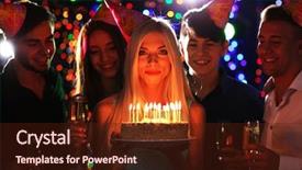  Presentation with anniversary - Theme with company anniversary - birthday party in club background and a wine colored foreground