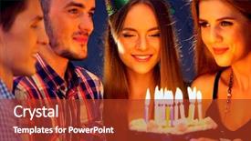  Presentation with happy birthday - Audience pleasing slide deck consisting of company anniversary - happy friends birthday celebrating food backdrop and a red colored foreground