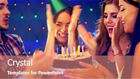 Presentation with birthday celebration - Theme having company anniversary - happy friends birthday party background and a coral colored foreground
