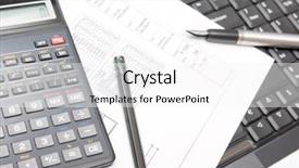  Presentation with fountain pen - Colorful slide deck enhanced with company annual report analysis - calculator with fountain pen backdrop and a white colored foreground