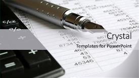  Presentation with calculator parabolic - Beautiful PPT theme featuring company annual report analysis - calculator backdrop and a  colored foreground