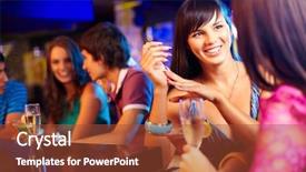  Presentation with garden tea party pretty - Colorful PPT layouts enhanced with company celebration - portrait of pretty girls talking backdrop and a red colored foreground