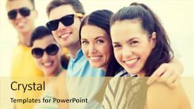  Presentation with happy birthday frame holiday - Colorful slide set enhanced with company celebration - summer holidays vacation happy people backdrop and a  colored foreground