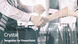  Presentation with modern building - Colorful slide set enhanced with company change - view of modern office building backdrop and a ocean colored foreground