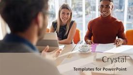  Presentation with job interview - Audience pleasing slide deck consisting of company-commission-having-a-pleasant backdrop and a coral colored foreground