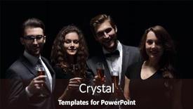  Presentation with wine company - Slide deck with company fashionable friends with a glass of wine background and a wine colored foreground