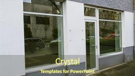  Presentation with empty - Slide deck with company formation - empty standing store background and a tawny brown colored foreground