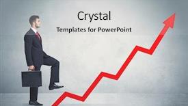  Presentation with red and gray - Slide set with company growth - business person climbing on red background and a light gray colored foreground